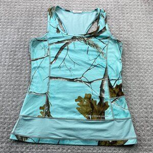 Real Tree Girl Camo Athletic Tank Sleeveless Shirt Women Extra Large XL Teal